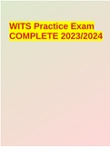 WITS Practice Exam COMPLETE 2023/2024