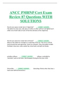 ANCC PMHNP Cert Exam Review 87 Questions WITH SOLUTIONS