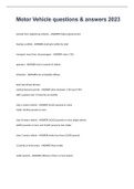 Motor Vehicle exam 2023 with 100&percnt; correct answers