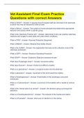 Vet Assistant Final Exam Practice Questions with correct Answers