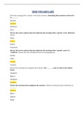 HESI VOCABULARY A2 VERSION 1 AND VERSION 2 COMPLETE EXAM WITH 100&percnt; VERIFIED AND CORRECT ANSWERS