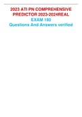 2023 ATI PN COMPREHENSIVE PREDICTOR 2023-2024REAL EXAM 180 Questions And Answers verified  