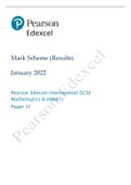 Mark Scheme (Results) January 2022 Pearson Edexcel International GCSE Mathematics A (4MA1) Paper 1F