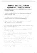 Tooling U Test UPDATED Exam  Questions and CORRECT Answers