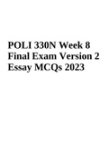 POLI 330N Week 8 Final Exam Version 2 Essay MCQs 2023