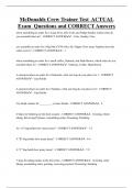 McDonalds Crew Trainer   Bundled Exam Questions and CORRECT Answers