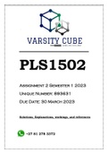 PLS1502 Assignment 2 Semester 1 2023