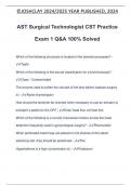 AST Surgical Technologist CST Practice Exam 1 Q&A 100&percnt; Solved
