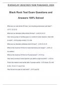 Black Rock Test Exam Questions and Answers 100&percnt; Solved