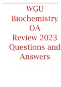 WGU Biochemistry OA Review 2023 Questions and Answers