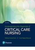 TEST BANK FOR UNDERSTANDING THE ESSENTIALS OF CRITICAL CARE NURSING 3RD EDITION BY KATHLEEN PERRIN&comma; CARRIE MACLEOD