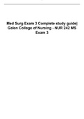 Med Surg Exam 3 Complete study guide|Galen College of Nursing - NUR 242 MS Exam 3
