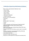 Certified Nurse Educator Exam With Questions And Answers