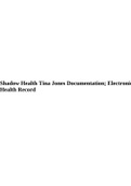 Shadow Health Tina Jones Documentation; Electronic Health Record.