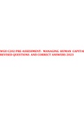 WGU C202 PRE-ASSESSMENT&colon; MANAGING HUMAN CAPITAL REVISED QUESTIONS AND CORRECT ANSWERS 2023&period;