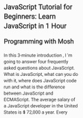 Javascript tutorial for beginners 