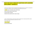 NURS HESI EXAM-MEDSURG QUESTIONS WITH ANSWERS 100&percnt;CORRECT GRADED A&plus;