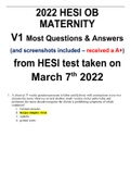 2022 HESI OB Maternity Version 1 Exam Brand New Questions & Answers Pics Included!Rated A+ Answers