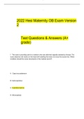 2022 HESI Maternity OB Exam Version 2 Test Questions Answers!Rated A+ Answers