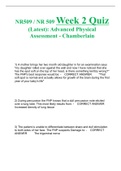 NR509 / NR 509 Week 2 Quiz (Latest): Advanced Physical Assessment - Chamberlain