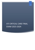 ATI CRITICAL CARE FINAL EXAM 2023-2024