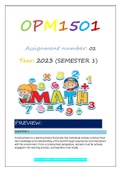 OPM1501 ASSIGNMENT 2 S1 2023