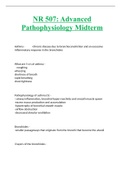 NR 507: Advanced Pathophysiology Midterm