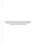 Test Bank Olds' Maternal-Newborn Nursing & Women's Health Across the Lifespan 10th Edition by Michele Davidson, Marcia London, Patricia