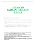 ADVANCED PATHOPHYSIOLOGY EXAM 1