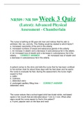 NR509 / NR 509 Week 3 Quiz (Latest): Advanced Physical Assessment - Chamberlain