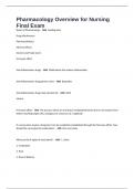 Pharmacology Overview for Nursing Final Exam