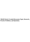 NR439 Week 2 Graded Discussion Topic; Research, Practice Problems, and Questions.