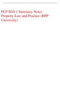 PLP SGS 1 Summary Notes Property Law and Practice (BPP University)