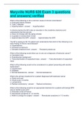 Maryville NURS 620 Exam 3 questions and answers&vert; verified