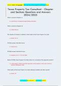 Texas Property Tax Consultant - Chapter  and Sections Questions and Answers  2024&sol;2025