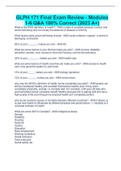 GLPH 171 Final Exam Review - Modules  1-6 Q&A 100&percnt; Correct &lpar;2023 A&plus;&rpar;