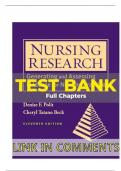 Test Bank for Nursing Research Generating and Assessing Evidence for Nursing Practice 11th Edition by Polit