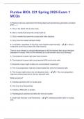 Purdue BIOL 221 Spring 2025 Exam 1 MCQs Questions And Answers Rated 100&percnt; Correct