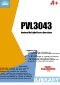 PVL3043 Various Multiple Choice Questions 2023