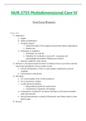 Exam Blueprint BUNDLE - NUR2755 / NUR 2755 (Latest 2023 / 2024) : Multidimensional Care IV / MDC 4 - Rasmussen