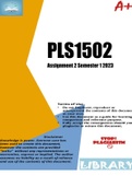PLS1502 ASSIGNMENT 2 SEMESTER 1 2023