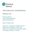 Pearson Edexcel AS HISTORY Paper 2A June 2025 Final Mark scheme&sol; 8hi0-2a