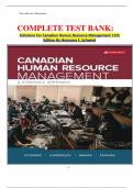 COMPLETE TEST BANK&colon; Solutions For Canadian Human Resource Management 12th Edition By Hermann F&period; Schwind