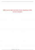 QMA Insulin Administration Exam Questions With Correct Answers