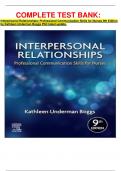 COMPLETE TEST BANK&colon;&Tab; Interpersonal Relationships&colon; Professional Communication Skills for Nurses 9th Edition by Kathleen Underman Boggs PhD latest update&period; 
