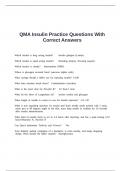 QMA Insulin Practice Questions With Correct Answers