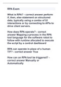 RPA Exam with 100% correct answers