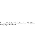 Moore`s Clinically Oriented Anatomy 9th Edition Dalley Agur Test Bank.