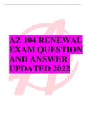 AZ 104 RENEWAL EXAM QUESTION AND ANSWER UPDATED 2022