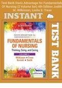 (Complete) Test Bank Davis Advantage for Fundamentals Of Nursing (2 Volume Set) 4th Edition Judith M. Wilkinson, Leslie |All Chapters|